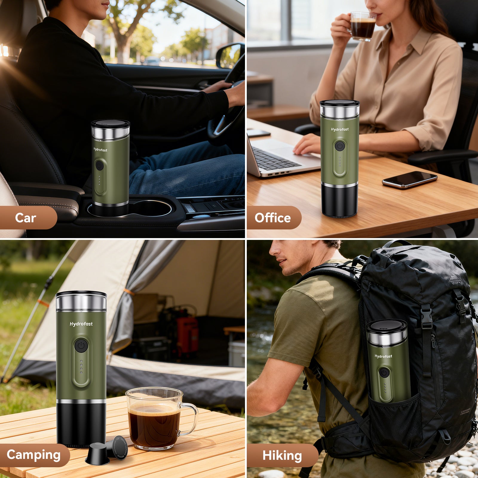 Hydrofast PO-100 Portable Espresso Maker | 20-Bar · 9600mAh