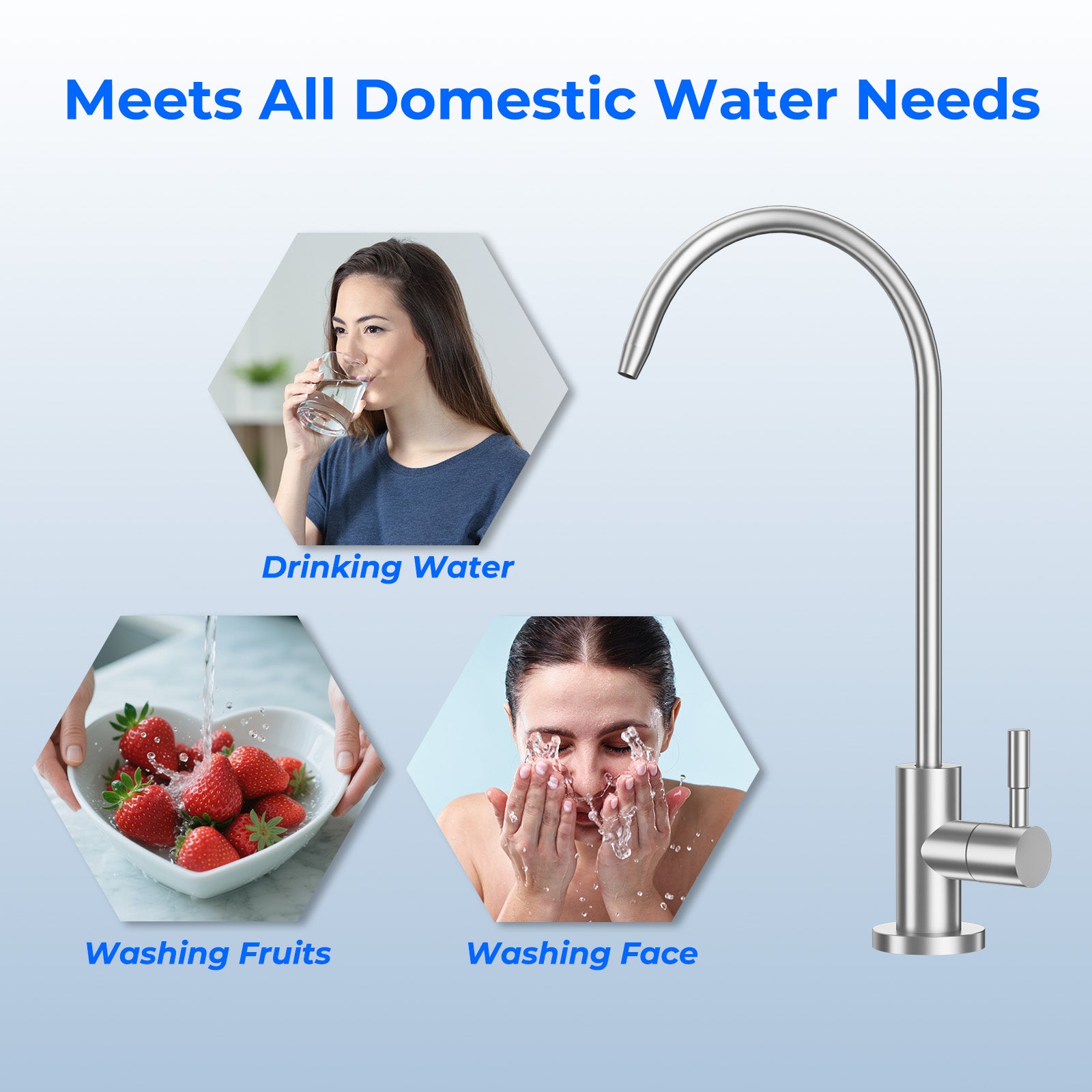 Hydrofast U01 Mechanical faucet Matt silver undersink kitchen water purifier Universal