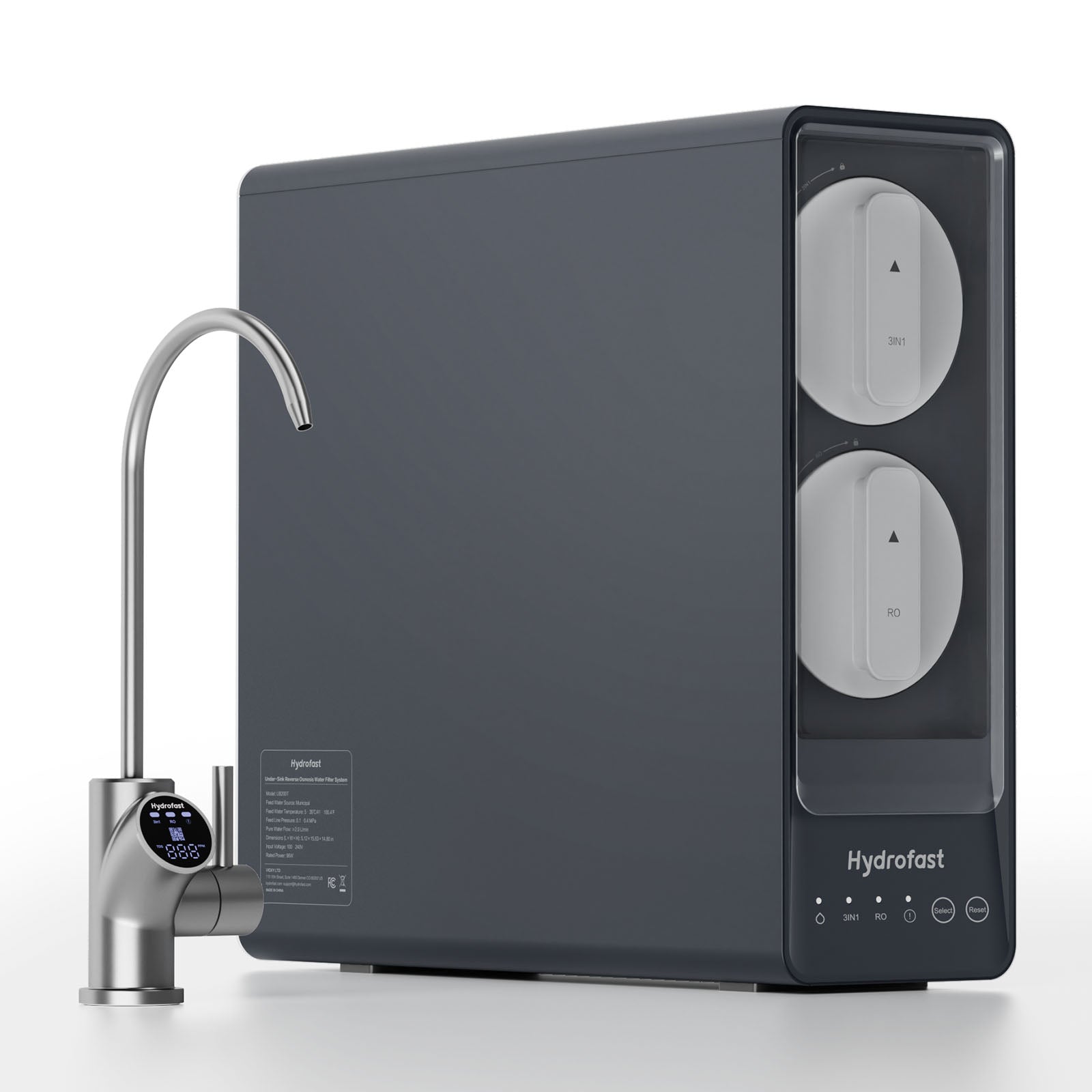 Hydrofast UB200D Under-Sink RO Filter – 9-Stage Tank-Free Water Filter