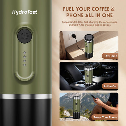 Hydrofast PO-100 Portable Espresso Maker | 20-Bar · 9600mAh