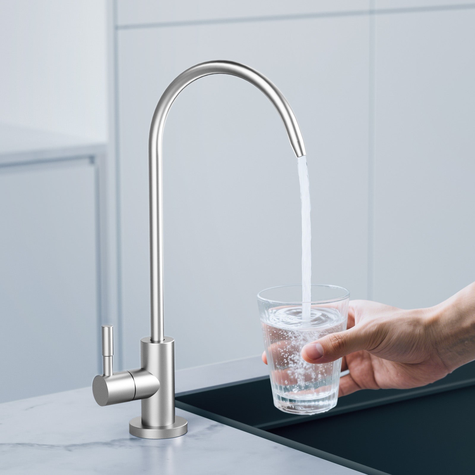 Hydrofast U01 Mechanical faucet Matt silver undersink kitchen water purifier Universal